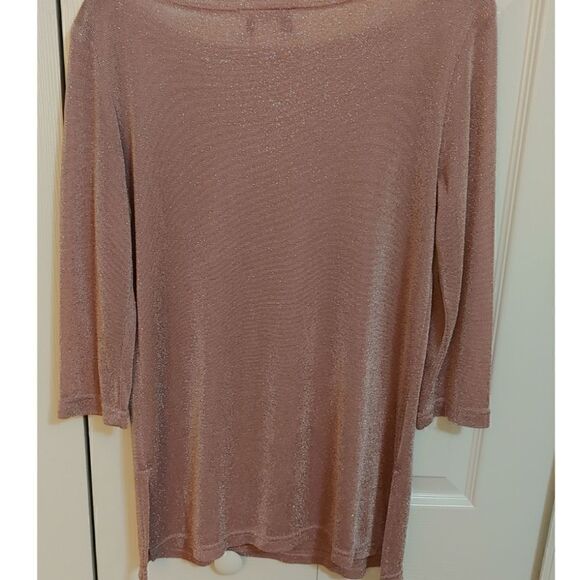 Women's 3/4 Length Sleeves Top with Sparkle Material by Gloria Lance Small EUC - Picture 2 of 5